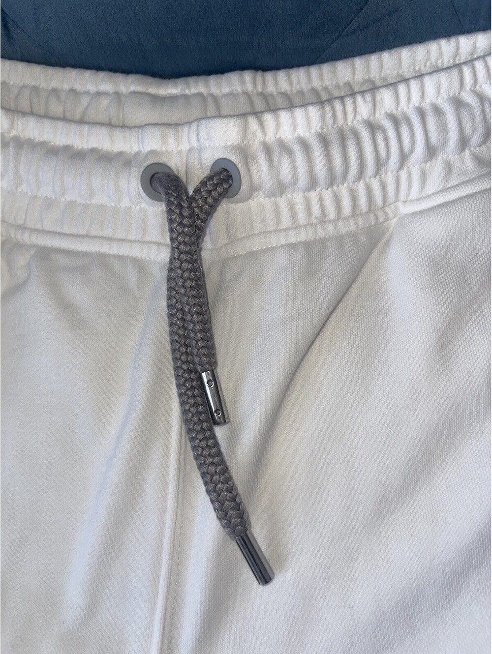 Adidas x Stella McCartney Sweatpants L White Drawstrings Logo Women Pockets FLAW - Picture 7 of 15